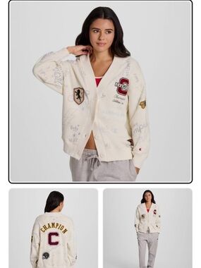 Champion varsity letterman jacket sweater, large